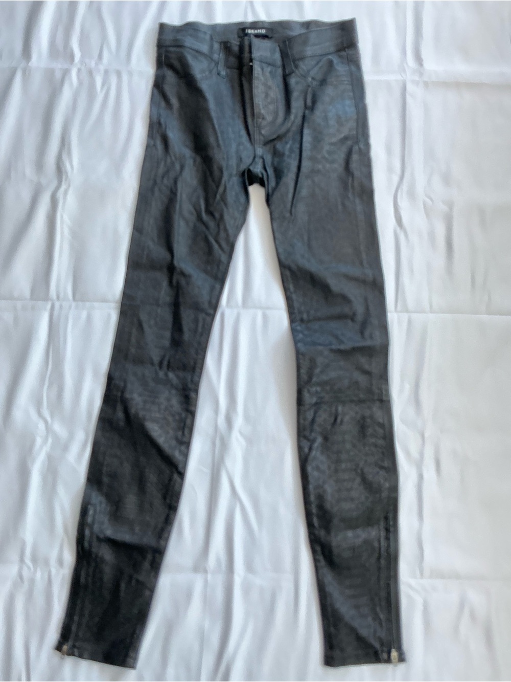 J Brand Black Skinny spandex Leather-Effect Jeans